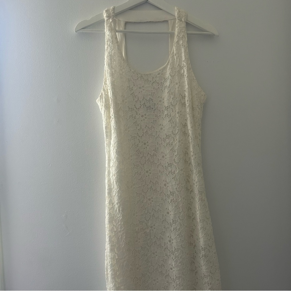 Dynamite Retro Medium Semi-Formal Lace White Dress